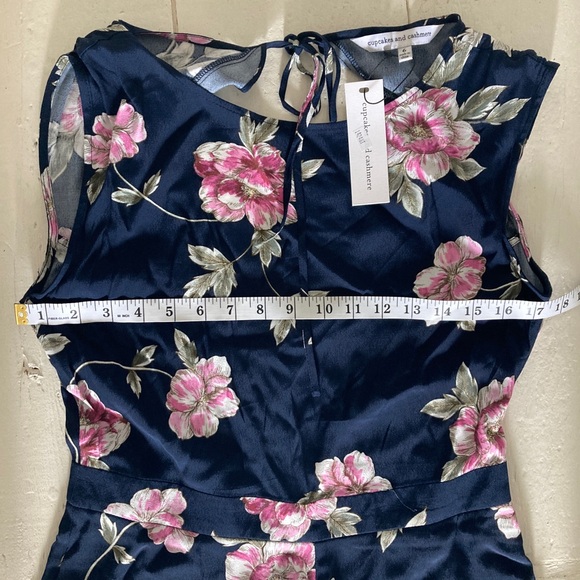 Cupcakes and cashmere jacinda floral ruffle romper jumpsuit size 6 navy pink - Picture 4 of 7